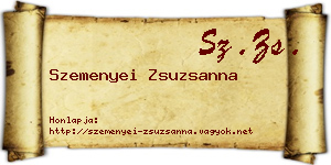 Szemenyei Zsuzsanna névjegykártya